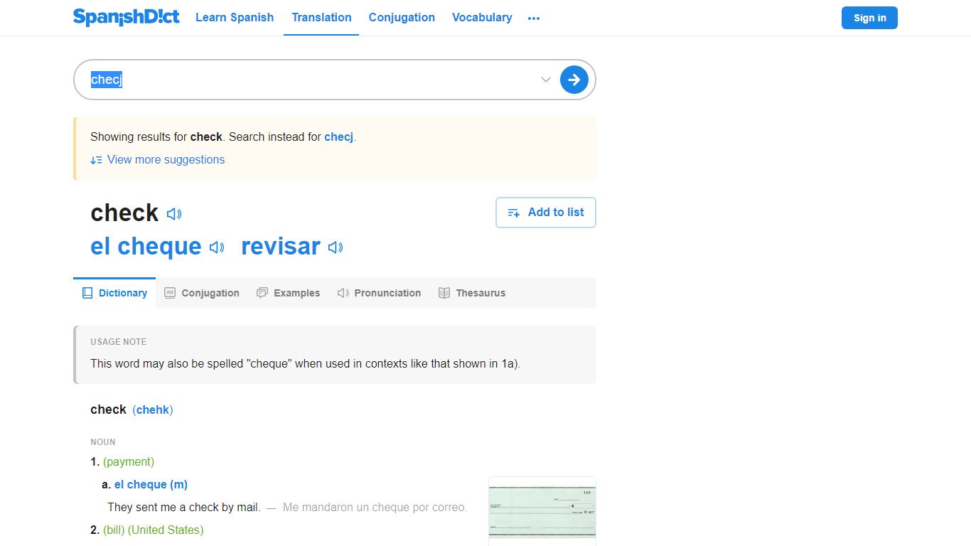 Checj in Spanish | English to Spanish Translation - SpanishDict